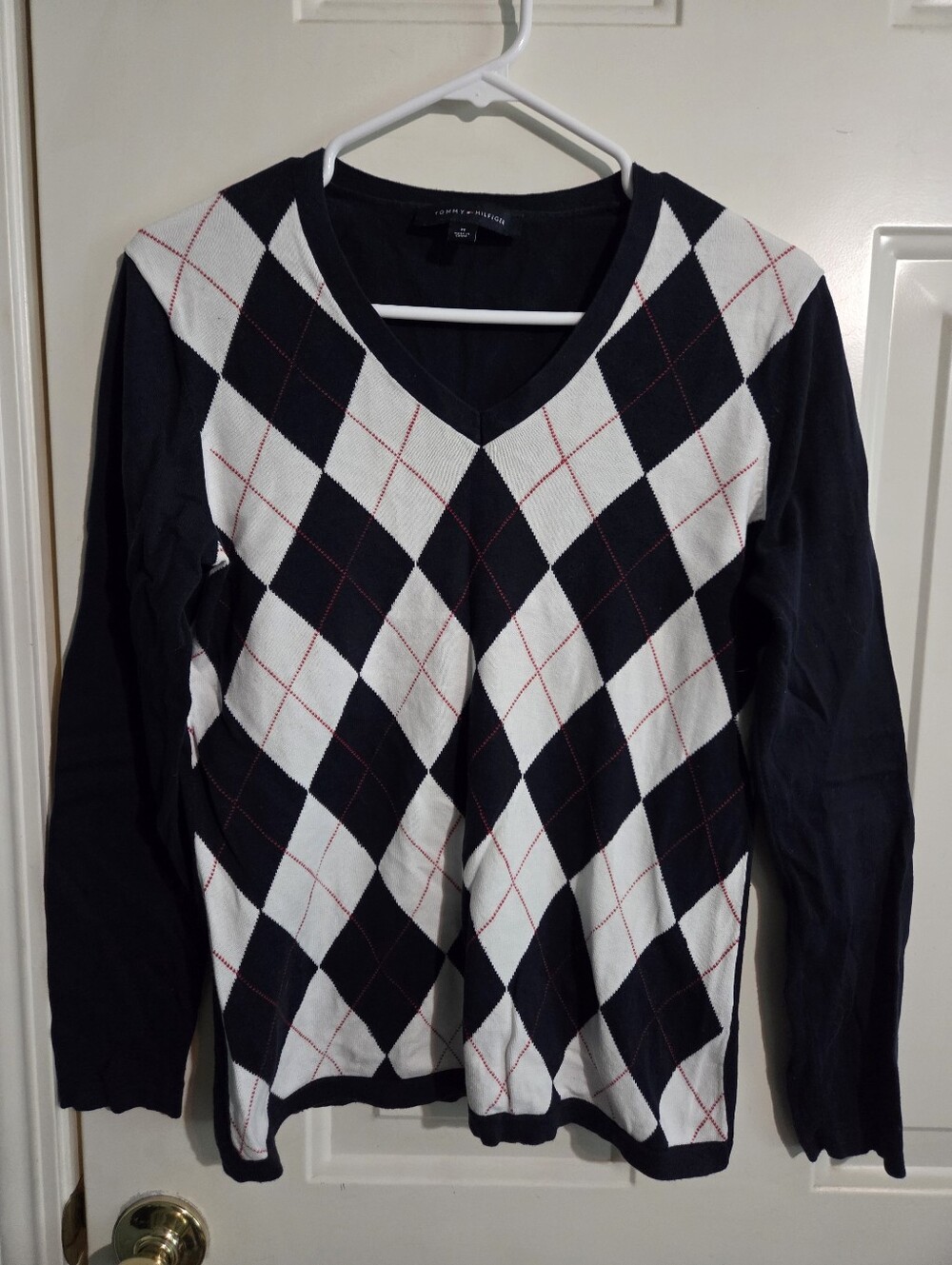 Tommy Hilfiger Women's Ivy Argyle V-Neck Sweater